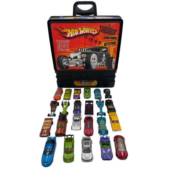 Hot Wheels 23 Mixed Cars Collector Case Holds 100 Cars Vintage To Modern 1973-20 - Picture 1 of 6